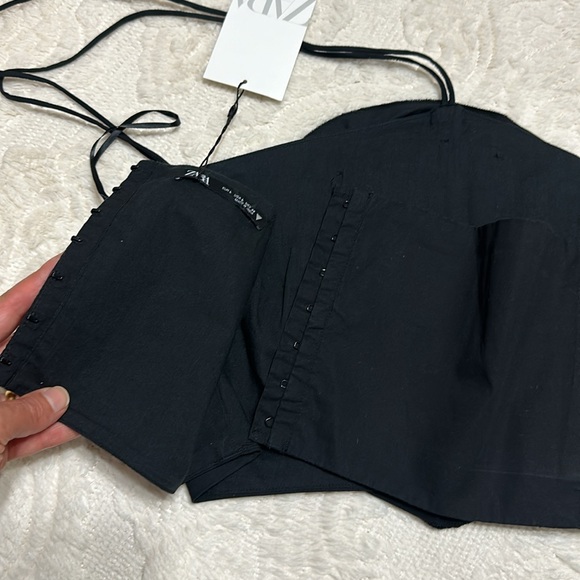 Zara textured flower poplin halter top - Picture 6 of 9